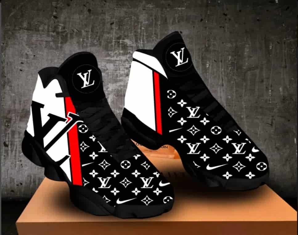 Louis Vuitton Lv White Brown Air Jordan 13 Sneakers Shoes For Men
