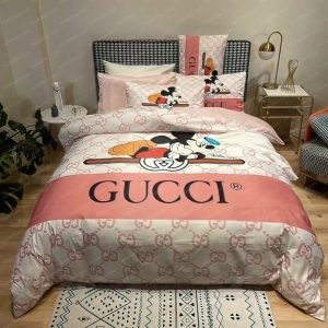 Gucci bed set x Mickey Disney In Pink Monogram Background