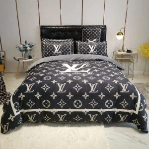 Louis Vuitton Comforter Set Black Monogram