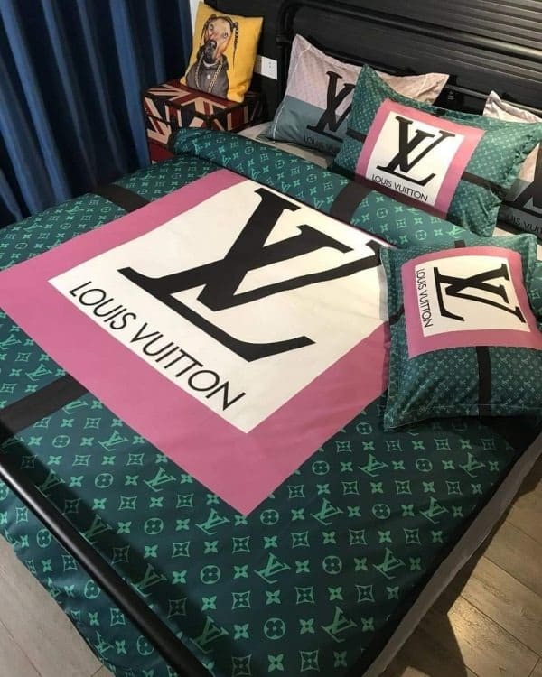 Louis Vuitton Pink and Green Monogram Bedroom Set
