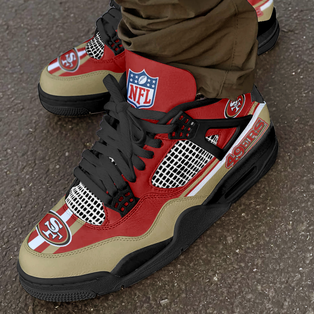 San Francisco 49ers US Flag Pattern Personalized Air Jordan 4 Sneaker,  Custom 49ers Shoes - The Clothes You'll Ever Need