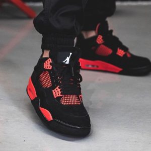 Jordan 4 Reps Red Thunder - Striking red and black colorway with premium replica quality