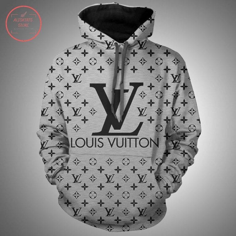 Louis vuitton hoodie logo grey - himenshop