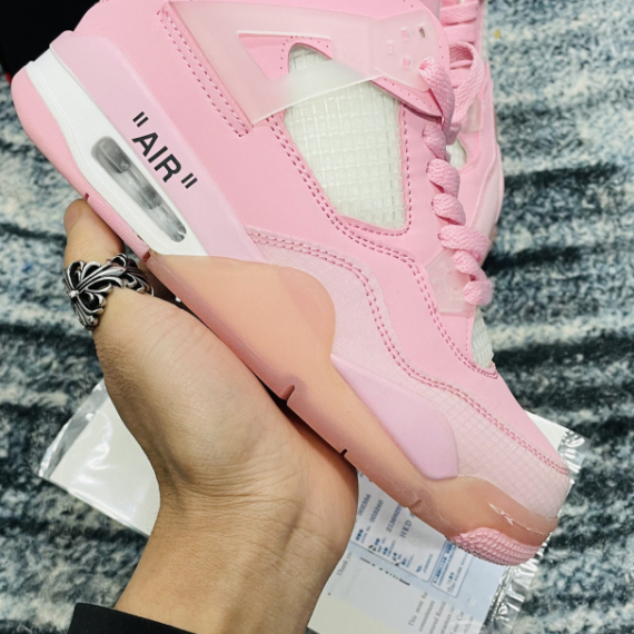 Pink Jordan 4 Off-White Reps